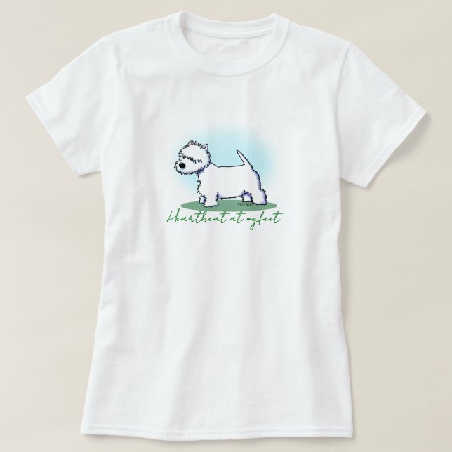 Westie Terrier 100% Cotton T-Shirt (Design vorne)