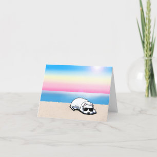 Westie Terrier Beach Note Card Dankeskarte