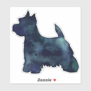 Westie Terrier Black Watercolor Silhouette Aufkleber