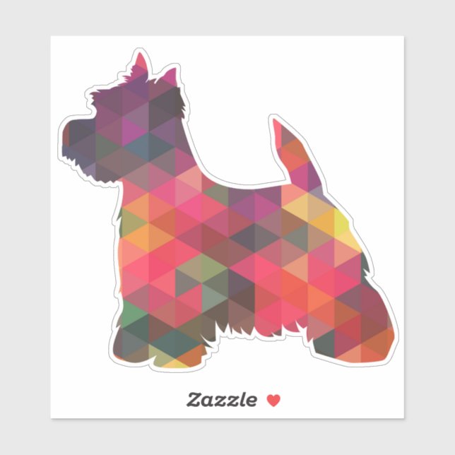 Westie Terrier Geometric Pattern Silhouette Aufkleber (Blatt)