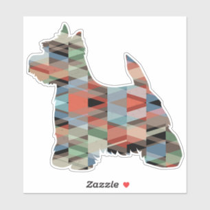 Westie Terrier Geometric Pattern Silhouette Aufkleber