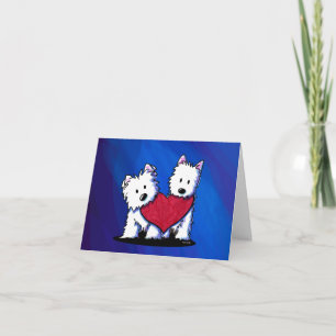 Westie Terrier Heart Duo Card Feiertagskarte