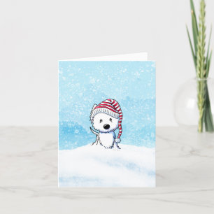 Westie Terrier Hund Winter Feiertagskarte
