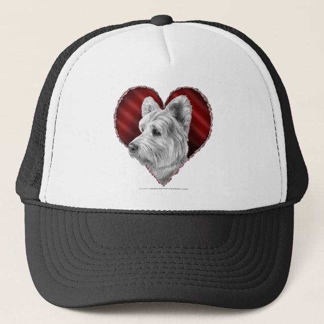 Westie Terrier mit Herzen Truckerkappe (Vorderseite)