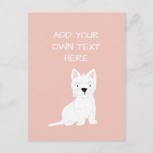 Westie Terrier Personalisiert Dog Name Postcard Postkarte