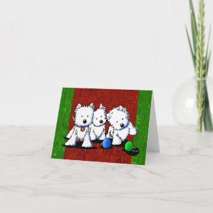 Westie Terrier Trio Christmas Cards Feiertagskarte