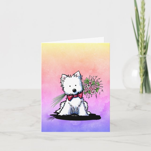 Westie Terrier Valentine Card Dankeskarte (Vorderseite)