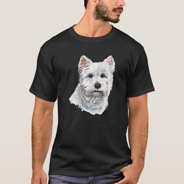 Westie Terrier White Dog Portrait T-Shirt (Vorderseite)