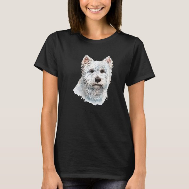 Westie Terrier White Dog Portrait T-Shirt (Vorderseite)