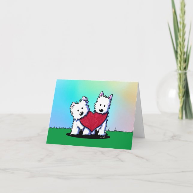 Westie Terriers Valentine Feiertagskarte (Vorderseite)