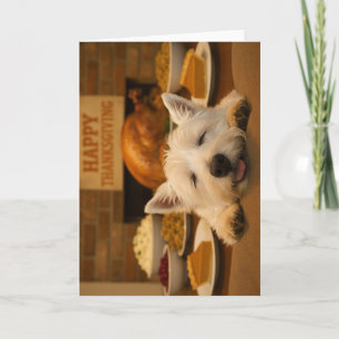 Westie Thanksgiving Karte
