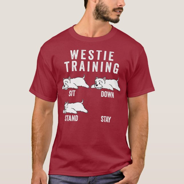 Westie Training Hund Premium T-Shirt (Vorderseite)