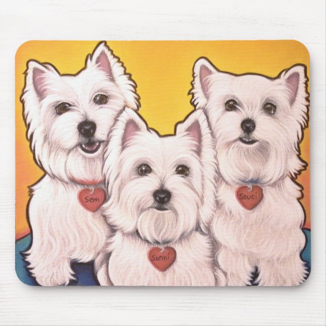 Westie Trio Mousepad (Vorne)