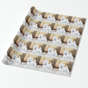 Westie Twilight Snow Geschenkpapier