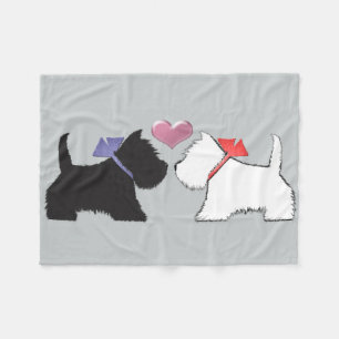 Westie und Scottie-Hundekunst-Fleece-Decke Fleecedecke