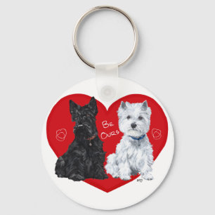 Westie und Scottie Valentine Schlüsselanhänger