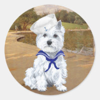 Westie und Segelboote