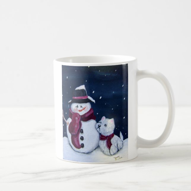 Westie und Snowman-Tasse Tasse (Rechts)