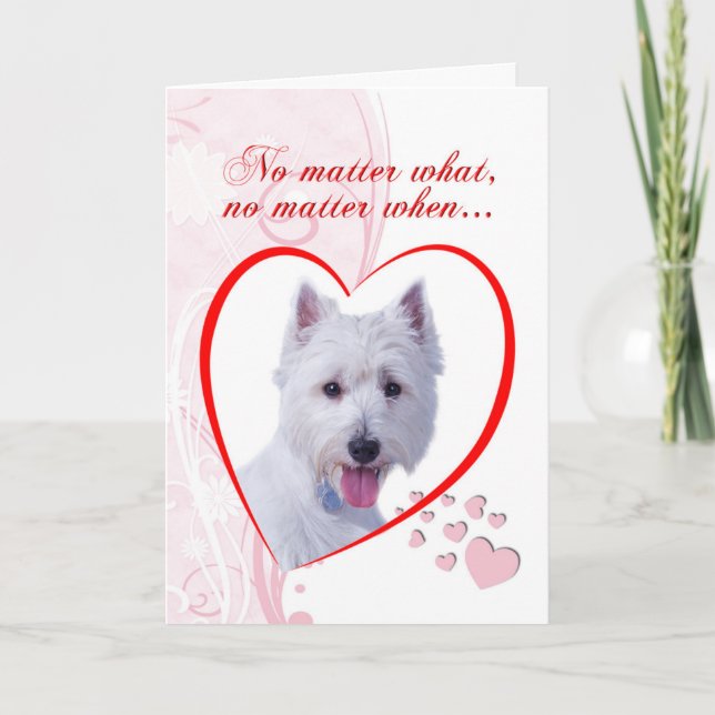 Westie Valentine Feiertagskarte (Vorderseite)