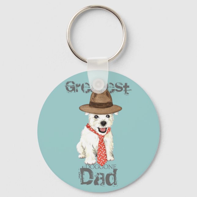 Westie Vater Schlüsselanhänger (Vorderseite)