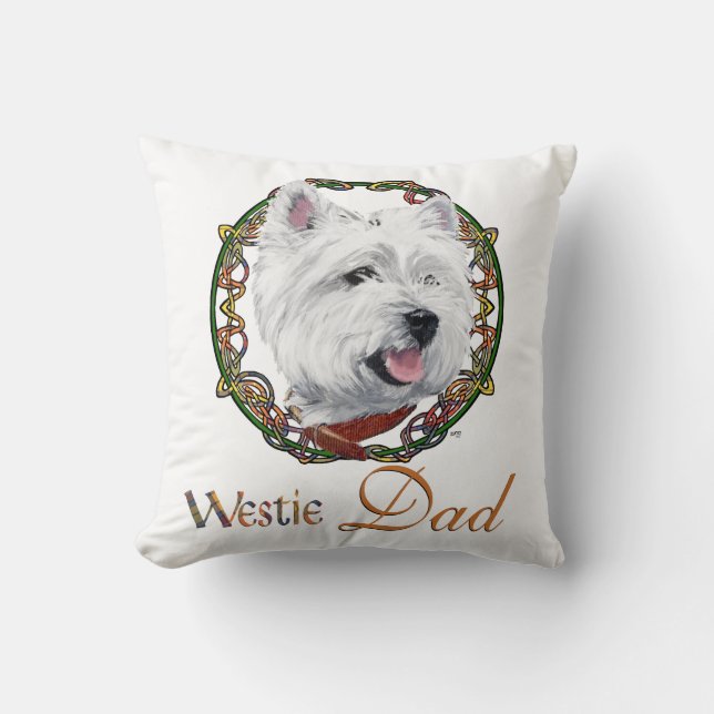 Westie Vatertag Kissen (Vorderseite)