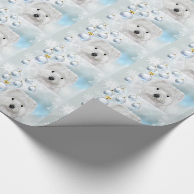 Westie Weihnachten Geschenkpapier (Ecke)
