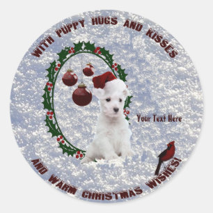 Westie Weihnachten wünscht Stickers - Passen Sie s