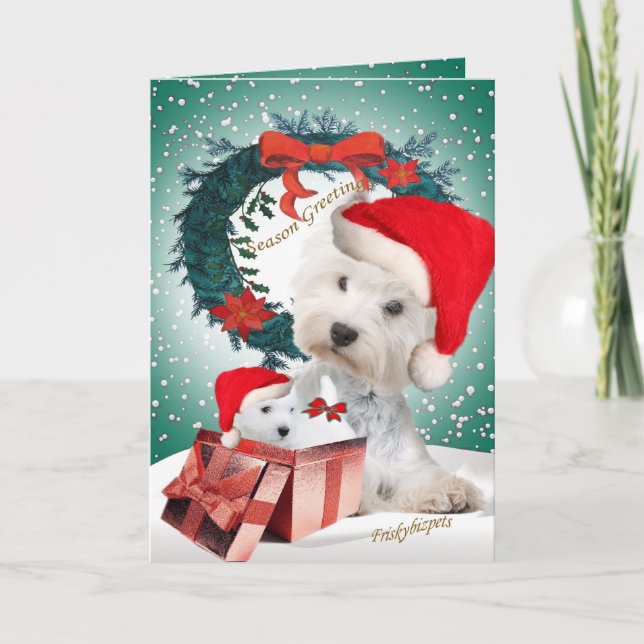 Westie Weihnachtsgeschenkkarten Feiertagskarte (Vorderseite)