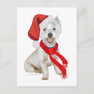 Westie Weihnachtshelfer Feiertagspostkarte