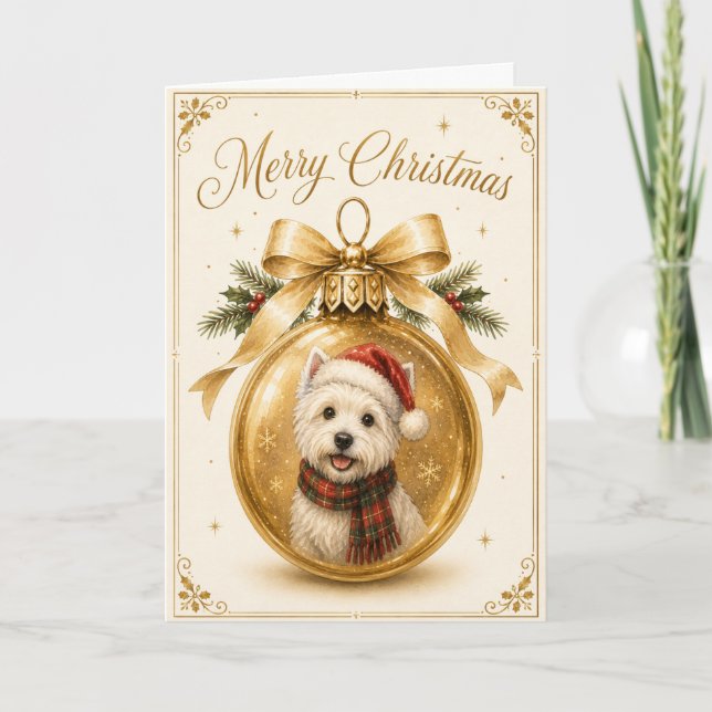 Westie-Weihnachtskarte Feiertagskarte (Vorderseite)