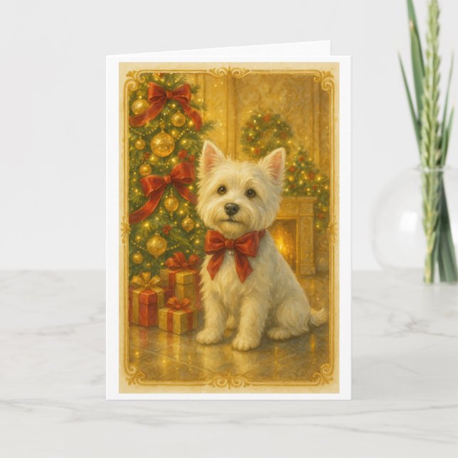 Westie-Weihnachtskarte Karte (Vorderseite)