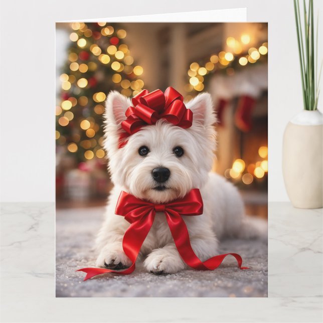 Westie-Weihnachtskarte Karte (Vorderseite)