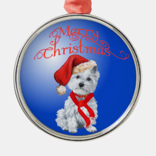 Westie-Weihnachtsschmuck Silbernes Ornament