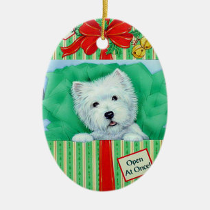 Westie Weihnachtsverzierung durch Borgo Keramik Ornament