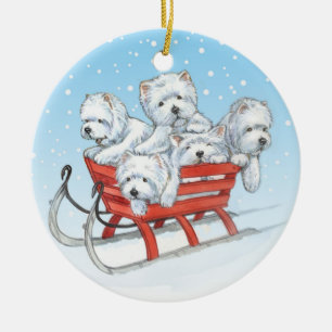 Westie Weihnachtsverzierung durch Borgo Keramikornament