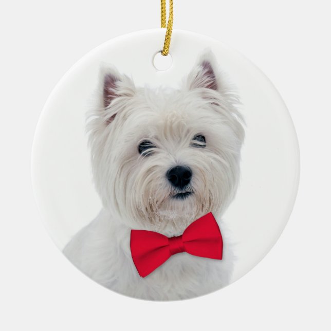 Westie Weihnachtsverzierung Keramikornament (Vorne)