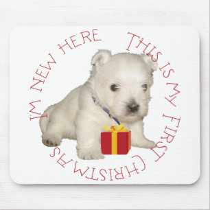 Westie-Welpe erstes Weihnachten Mousepad