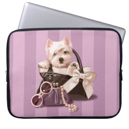 Westie Welpe in der Handtasche Laptopschutzhülle