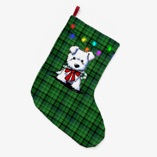 Westie-Welpen-KiniArt-Weihnachtsstrumpf Großer Weihnachtsstrumpf