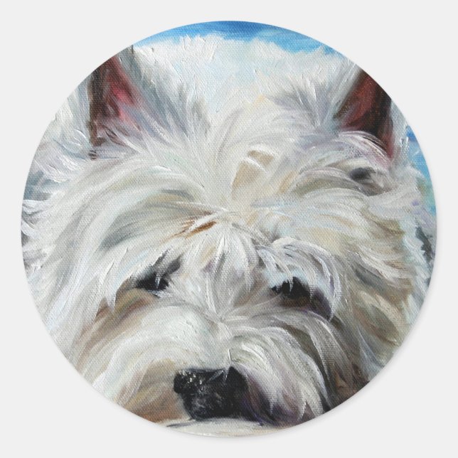 Westie West Highland Terrier Dog Beach Bum Sticker (Vorderseite)