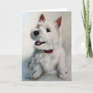 Westie West Highland Terrier Dog Face Card Karte