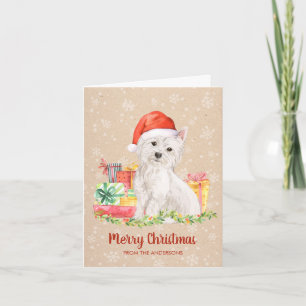 Westie, West Highland Terrier  geklappter Hund Feiertagskarte