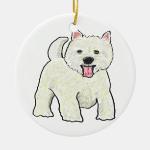 Westie West Highland White Terrier Keramik Ornament