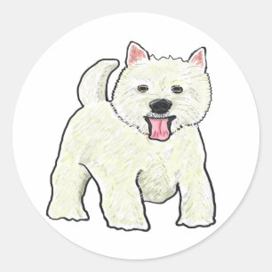 Westie West Highland White Terrier Runder Aufkleber
