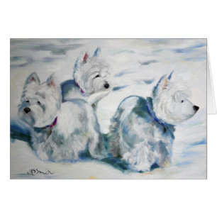 Westie Westhochland-Terrier-Schnee-Hundekarte