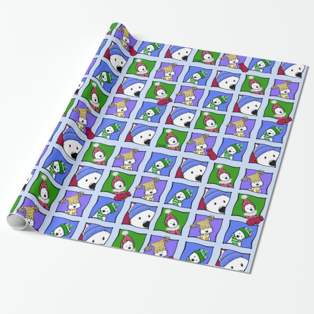 Westie Winter Whimsy Wrapping Paper Geschenkpapier (Ungerollt)
