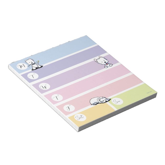 Westie-Wochenplaner-Notizblock Notizblock (angewinkelt)
