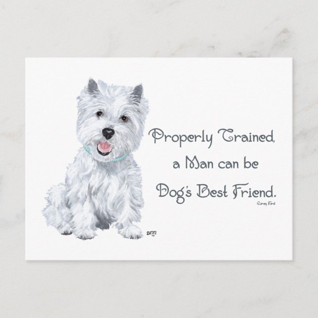 Westie Worte der Weisheit Postkarte (Vorderseite)