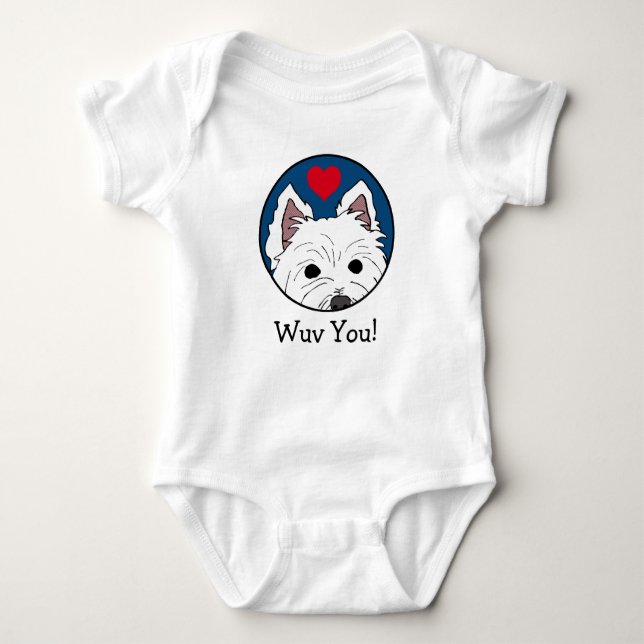 Westie Wuv spähen Sie! Säuglings-Bodysuit Baby Strampler (Vorderseite)