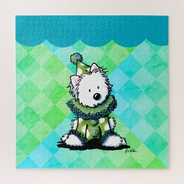 Westie Zirkus Clown Kunst Puzzle (Vertikal)